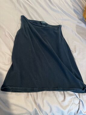 August Silk Black Boat Neck Sleeveless Tank